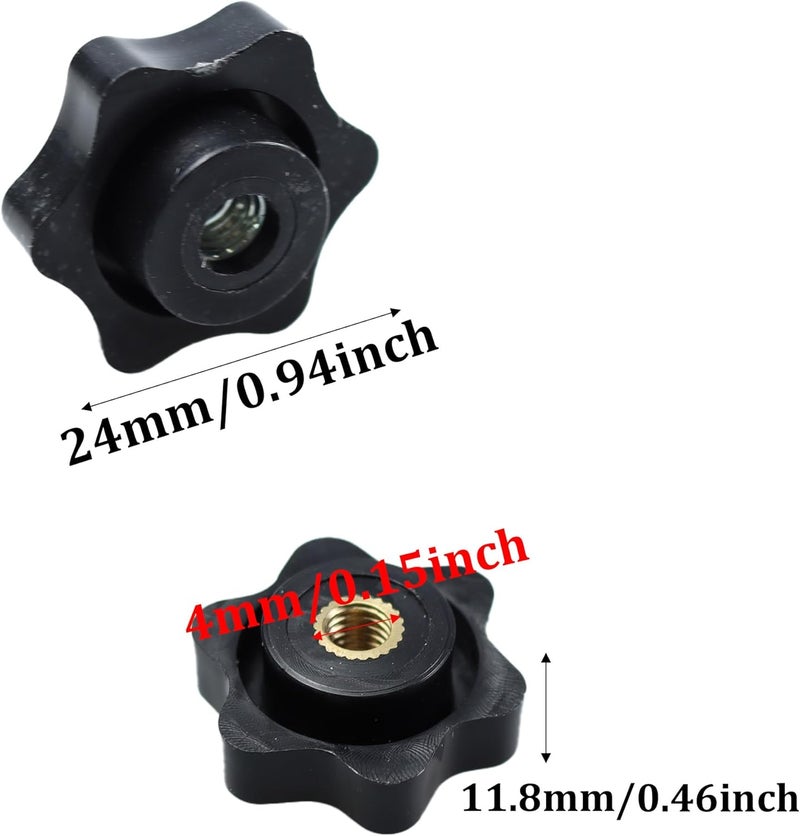 bociloy 10Pcs M5 Star Knobs Clamping Handle Nut, Black Plastic Thru Hole Star Knobs with Knurled Grip, Female Threaded Handle Screw-On Knob for Machinery Equipment - Image 2